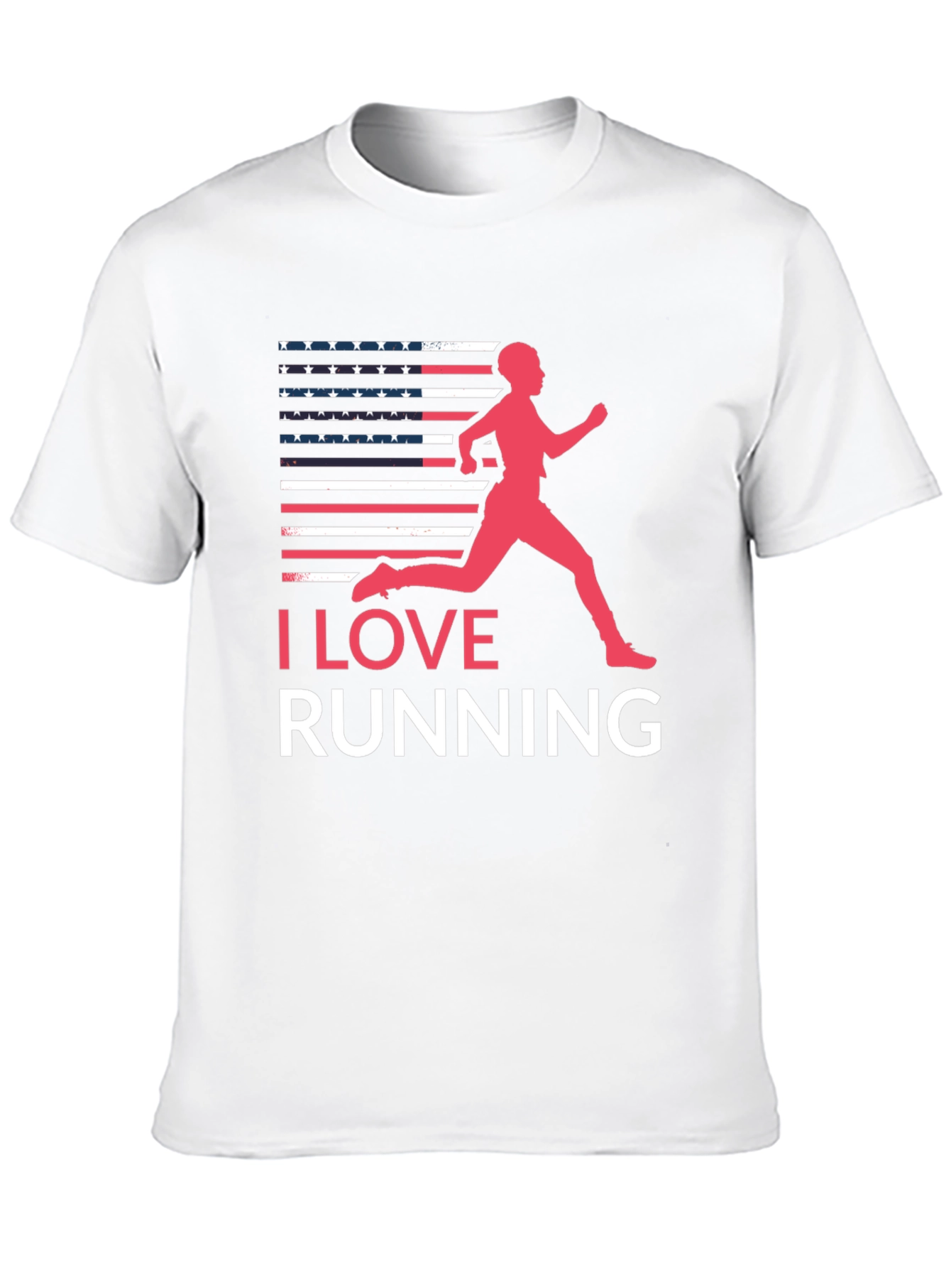 I Love Running USA Flag Graphic Tee