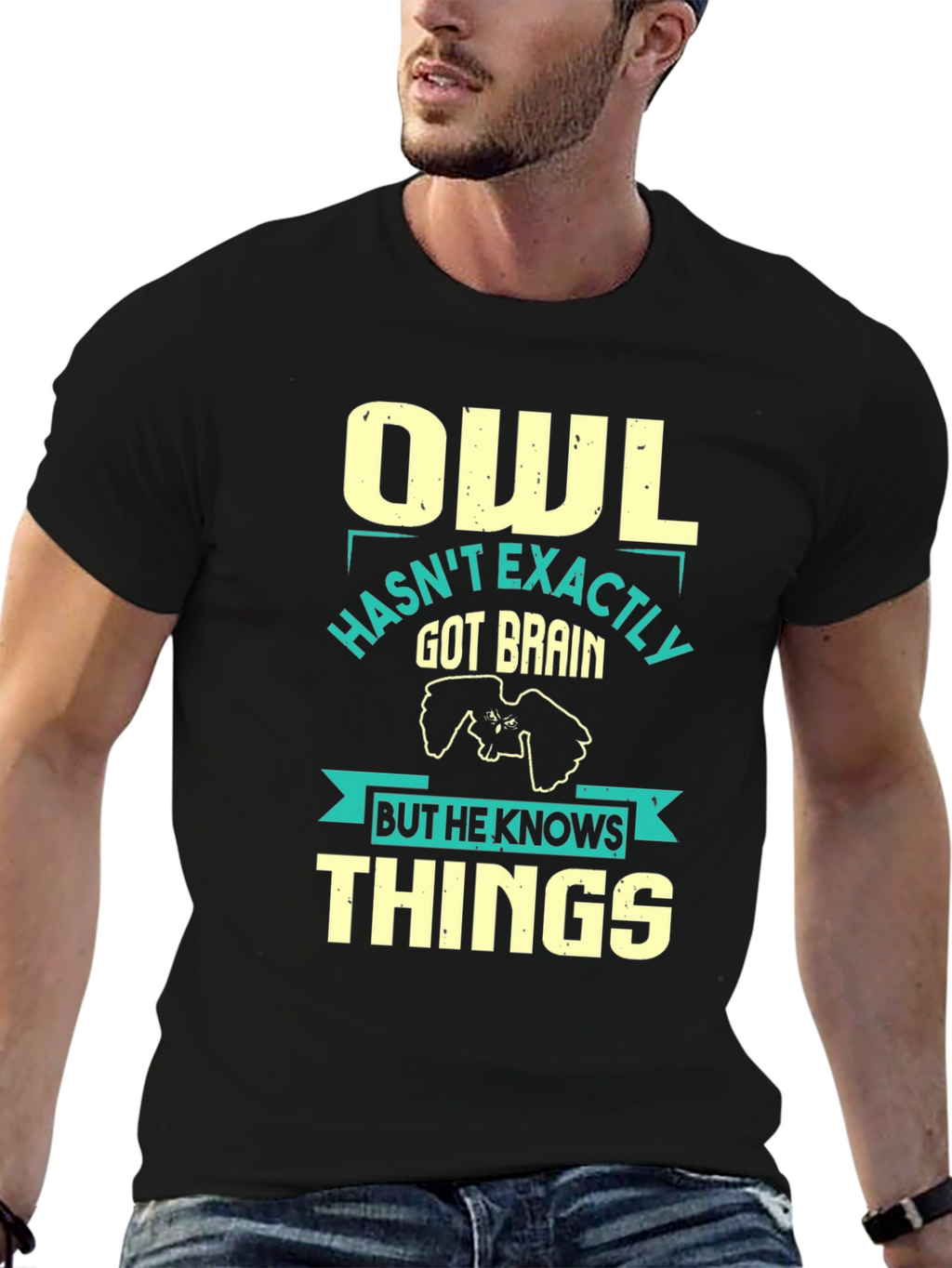 Owl Knows Things Mens T-Shirt - Funny Wisdom Tee