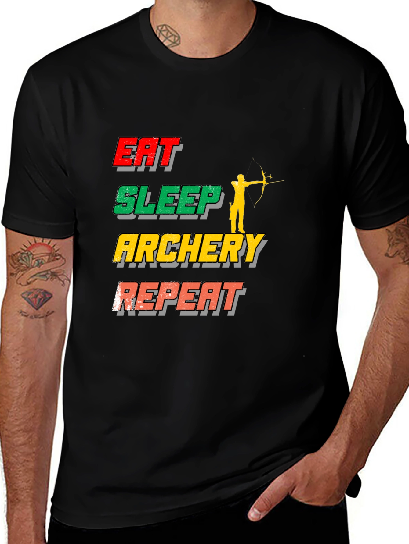 Eat Sleep Archery Repeat T-Shirt | Sports Tee