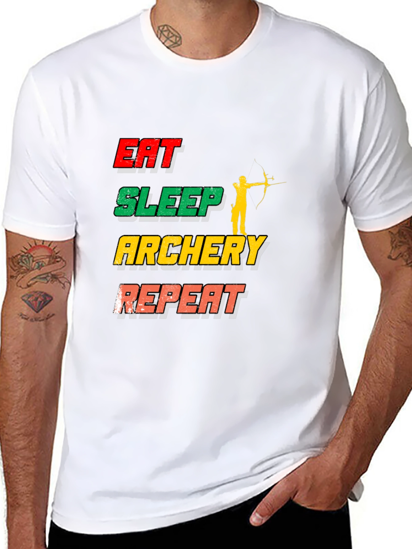 Eat Sleep Archery Repeat T-Shirt | Sports Tee