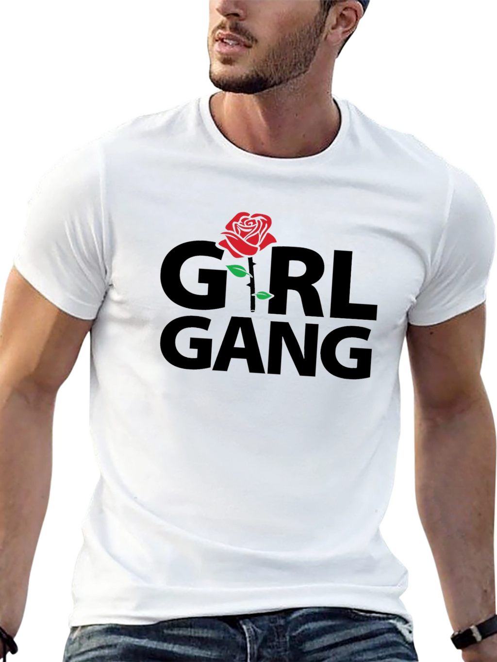 Girl Gang Rose Graphic T-Shirt - Black