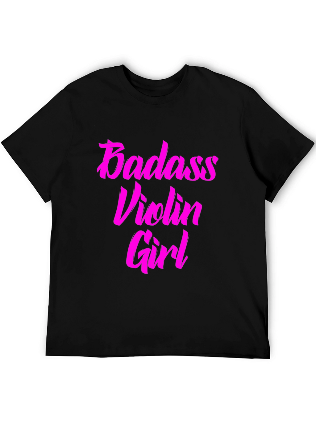 Badass Violin Girl Graphic Tee - Black Cotton T-Shirt