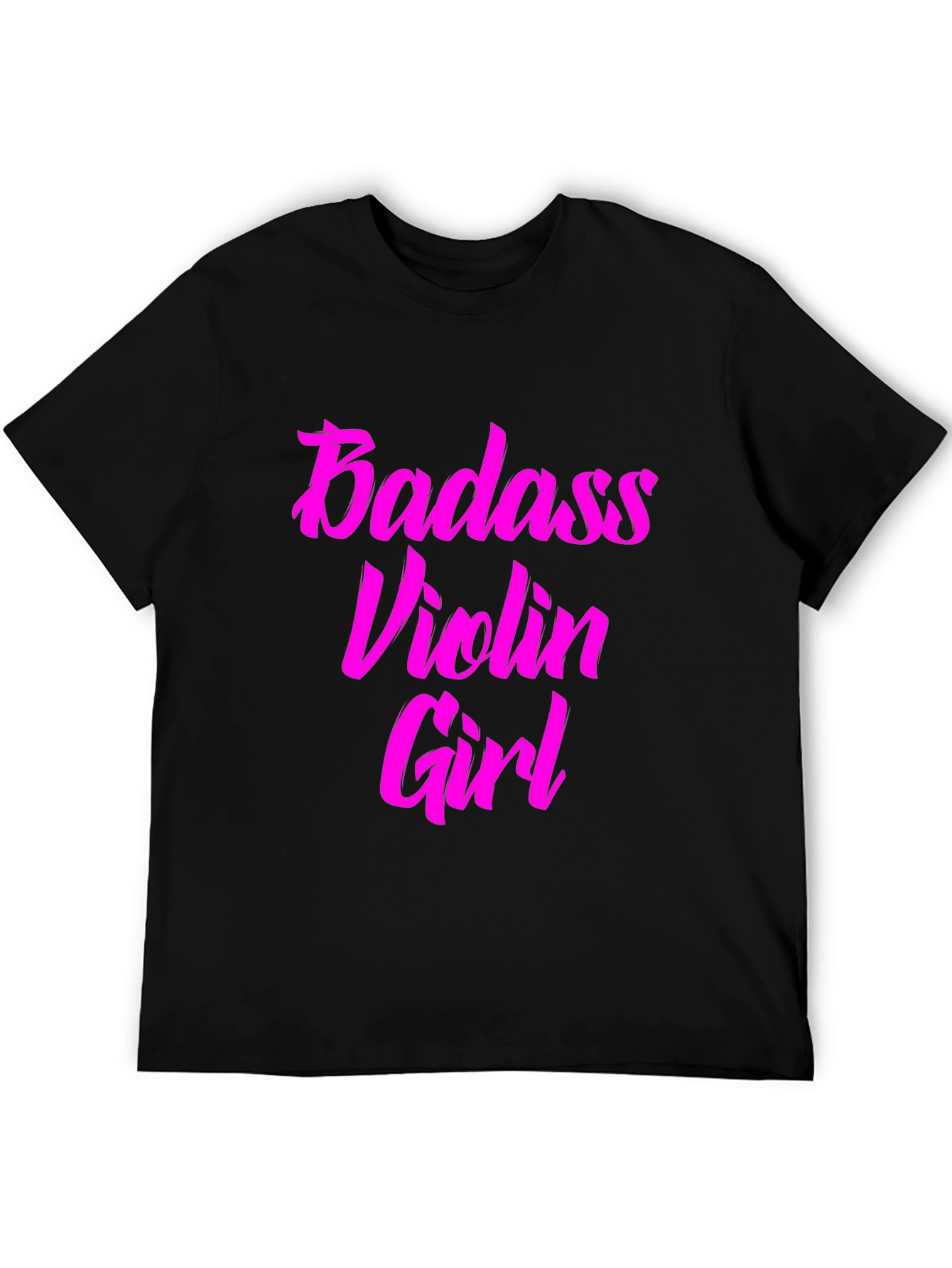 Badass Violin Girl Graphic Tee - Black Cotton T-Shirt