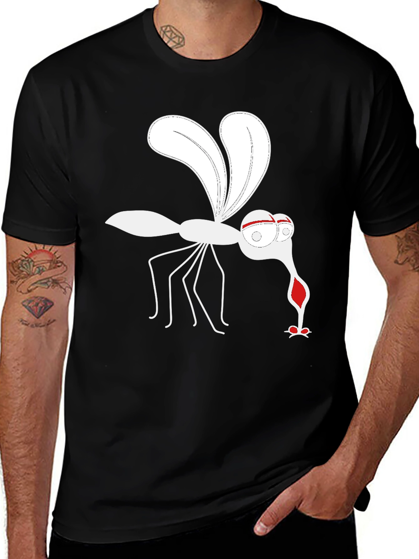 Cartoon Mosquito Graphic Tee - Quirky Insect Humor Shirt