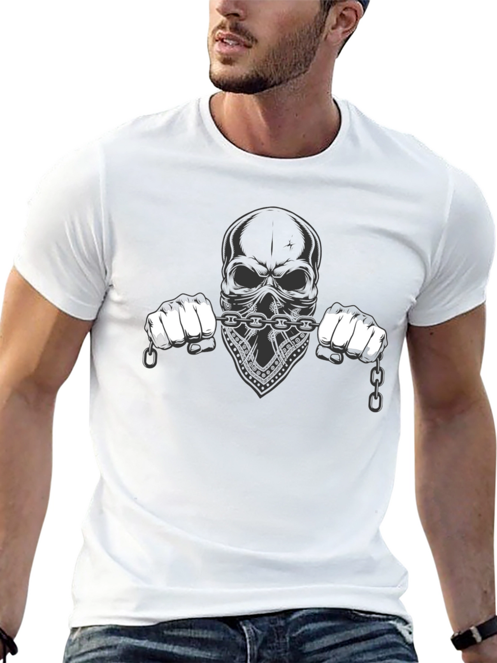 Skull Bandit Graphic T-Shirt