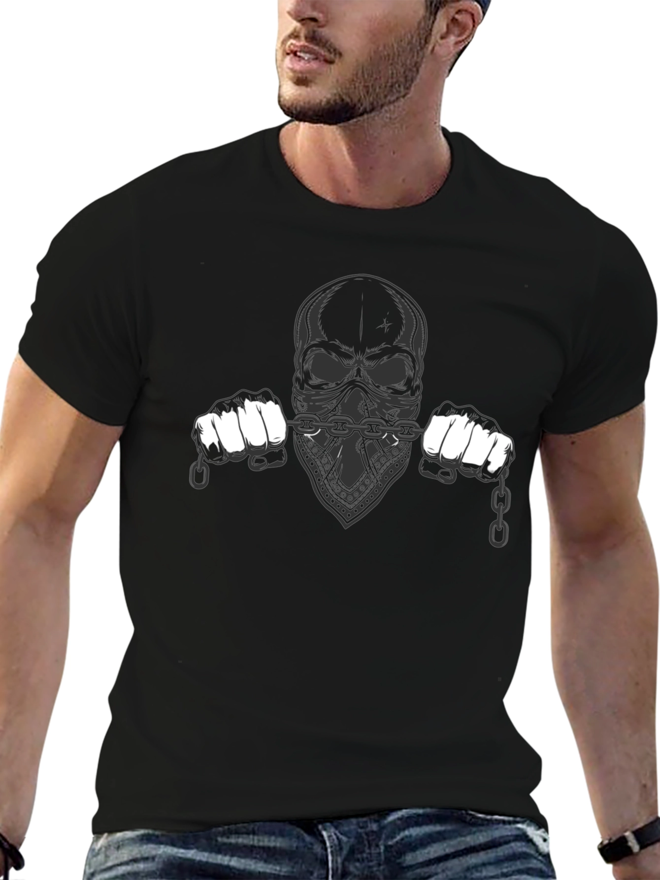 Skull Bandit Graphic T-Shirt