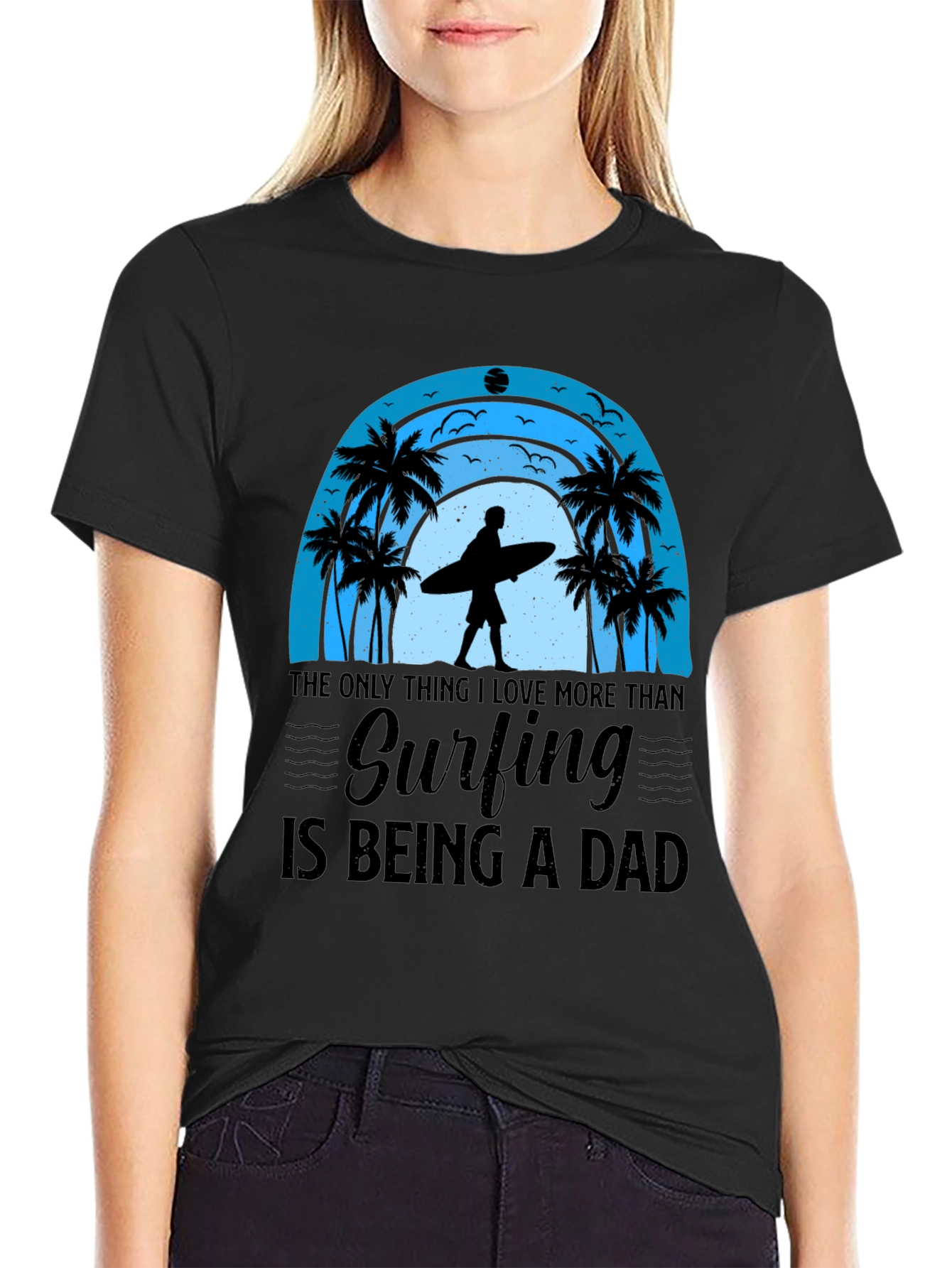 Surfing Dad Graphic Tee - Beach Life Shirt