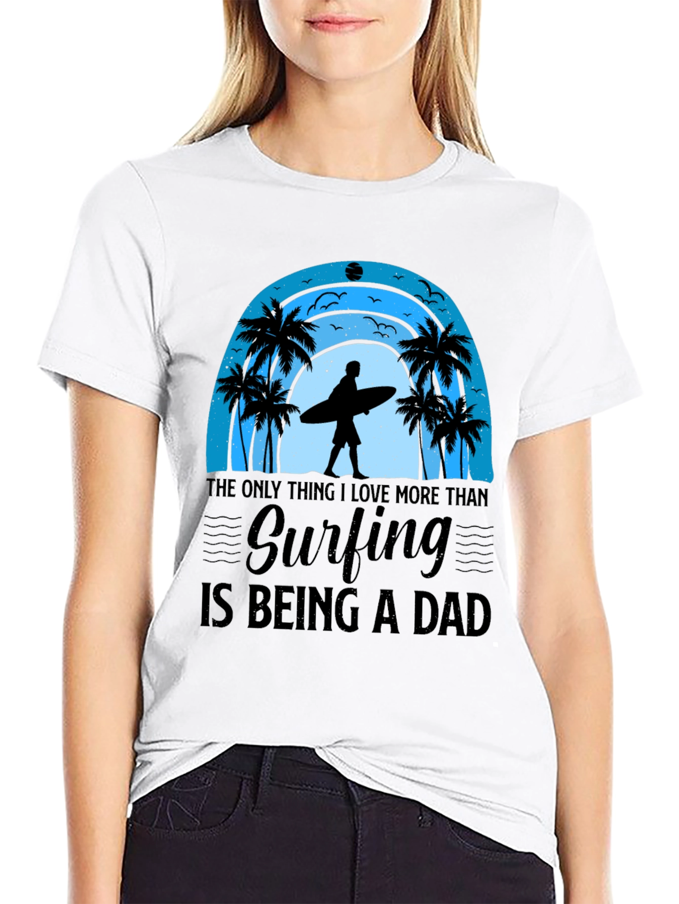 Surfing Dad Graphic Tee - Beach Life Shirt