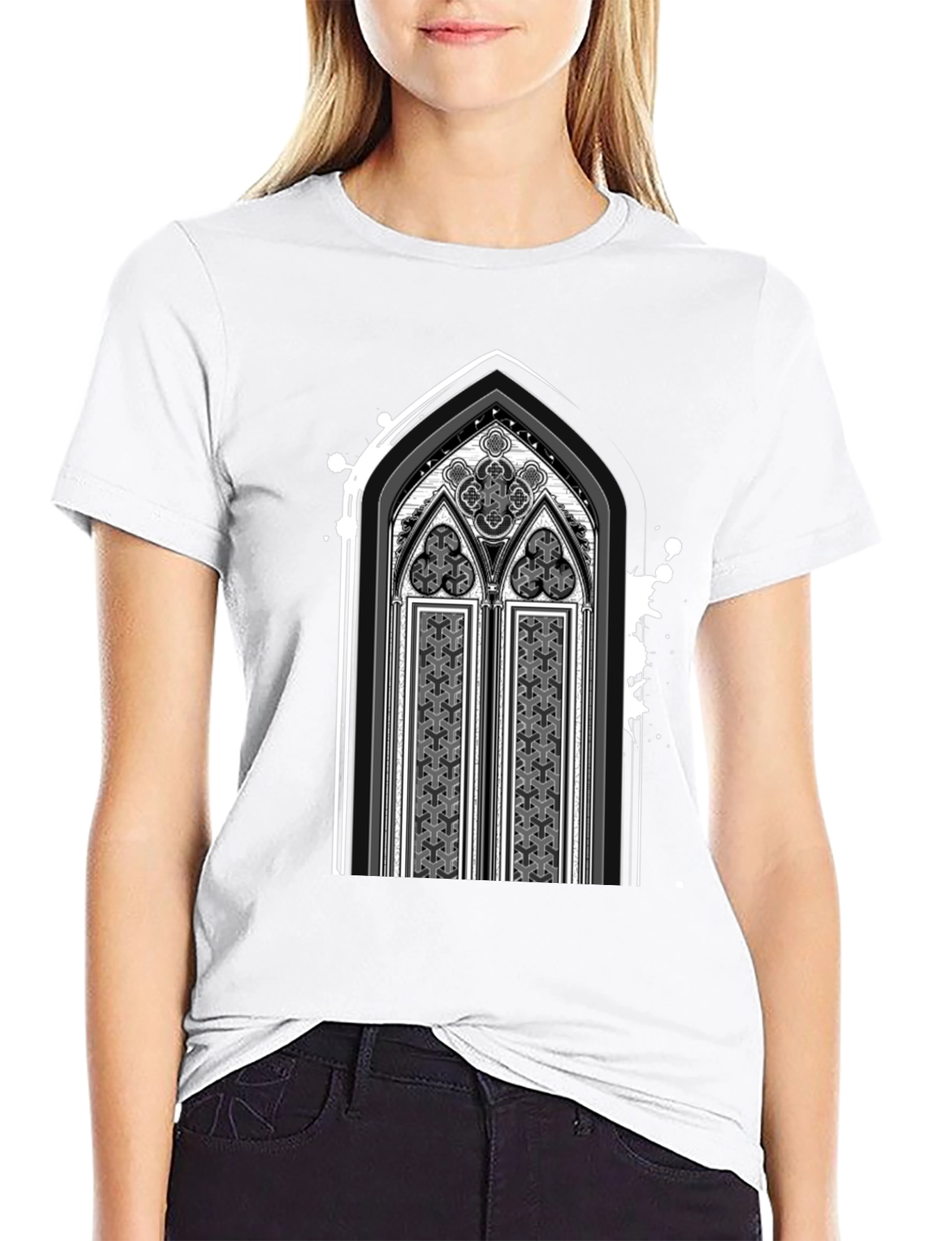 Gothic Arch Graphic Tee - Dark Style Shirt