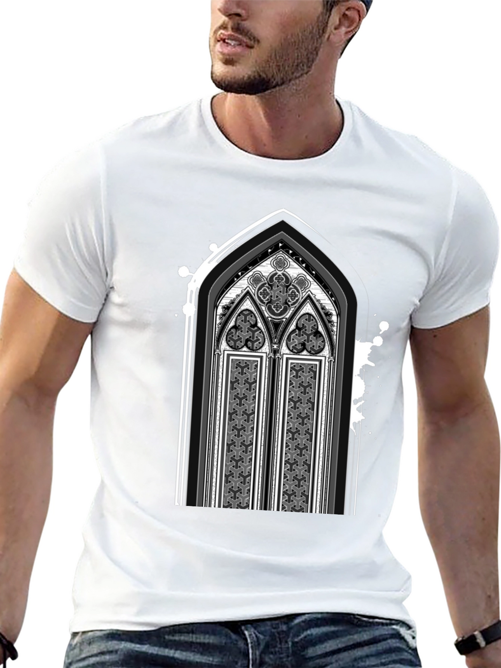 Gothic Arch Graphic Tee - Dark Style Shirt