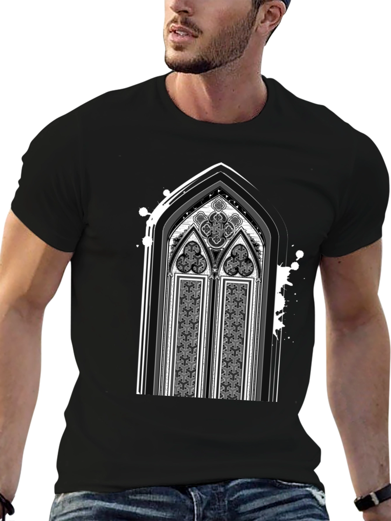 Gothic Arch Graphic Tee - Dark Style Shirt