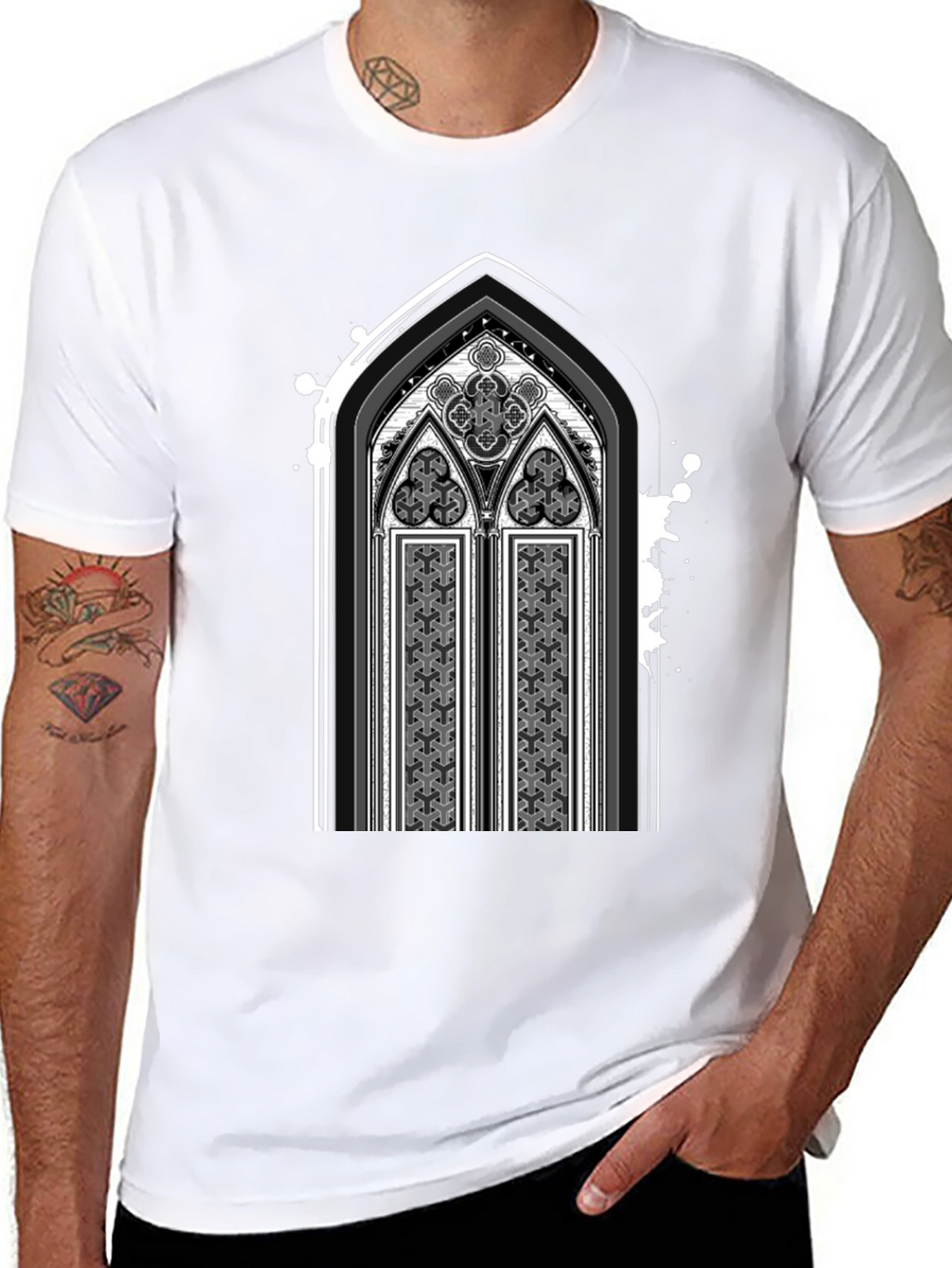 Gothic Arch Graphic Tee - Dark Style Shirt