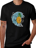 Surfing Pineapple Graphic T-Shirt