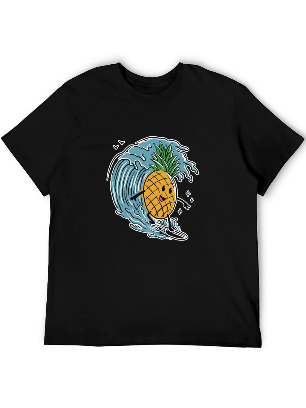 Surfing Pineapple Graphic T-Shirt
