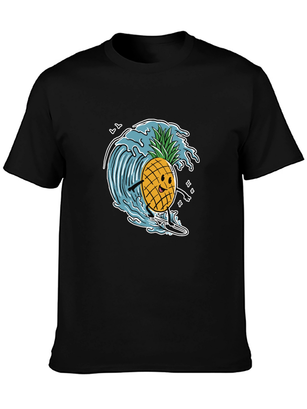 Surfing Pineapple Graphic T-Shirt