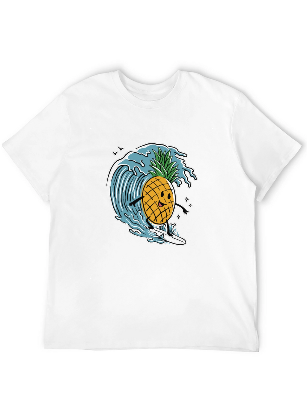 Surfing Pineapple Graphic T-Shirt