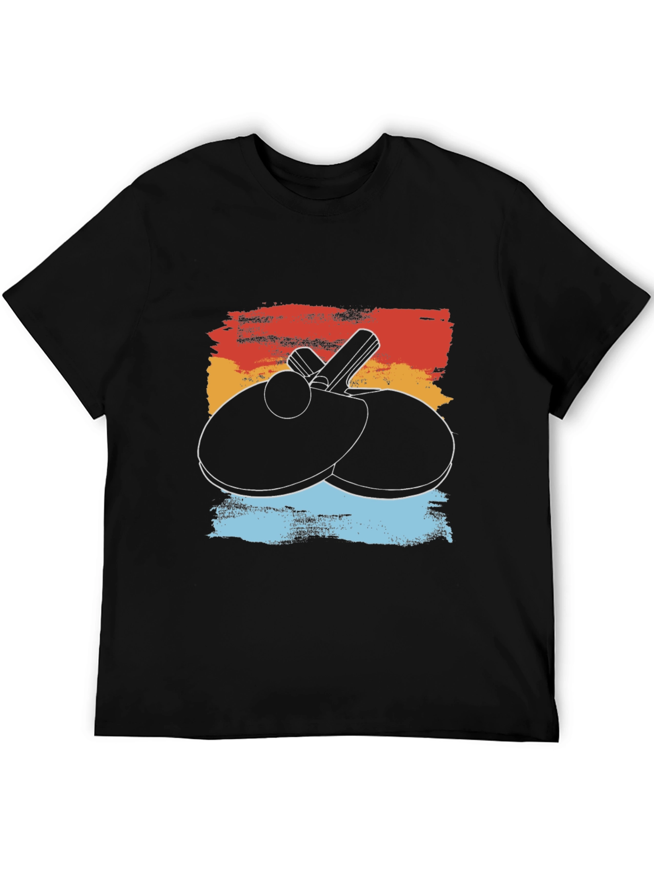 Retro Table Tennis T-Shirt - Paddle & Ball Graphic Tee