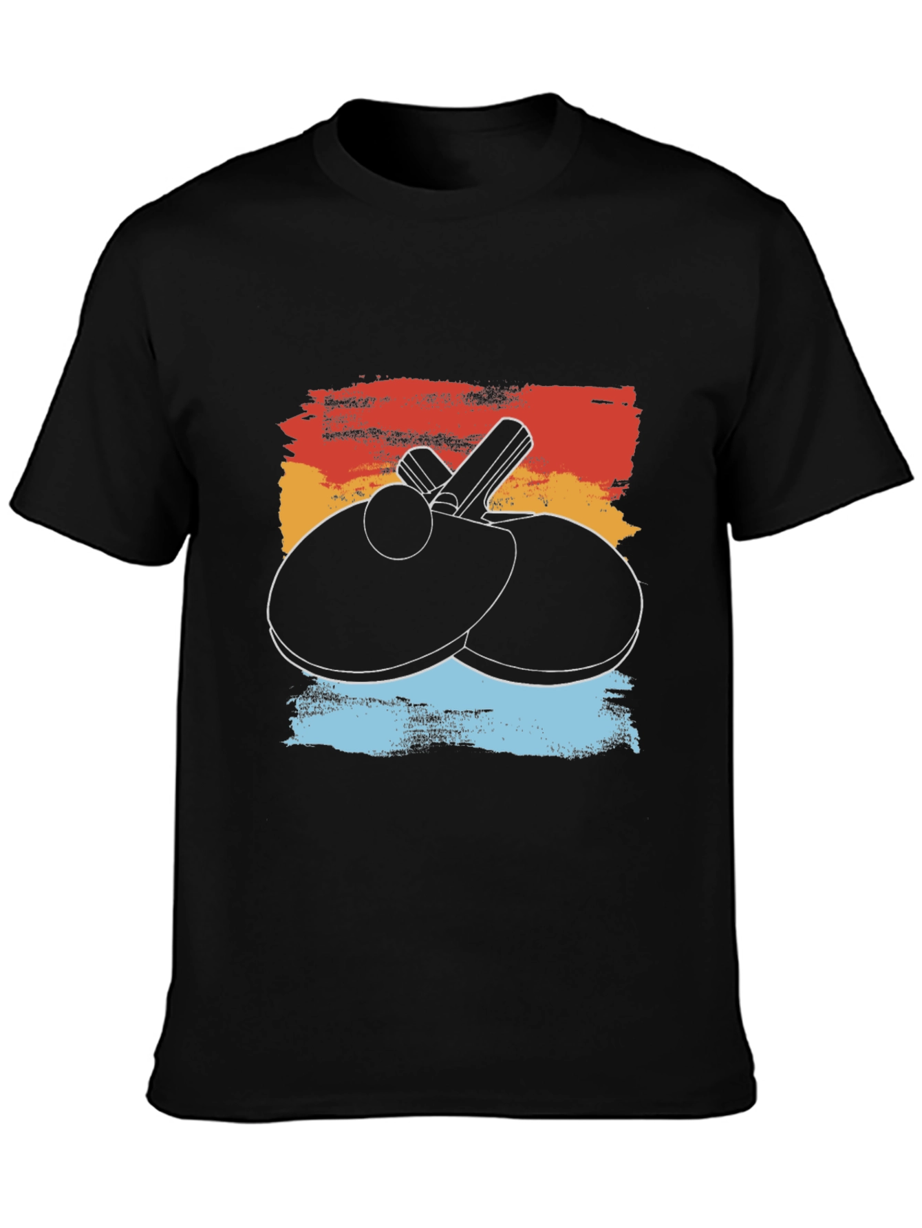 Retro Table Tennis T-Shirt - Paddle & Ball Graphic Tee