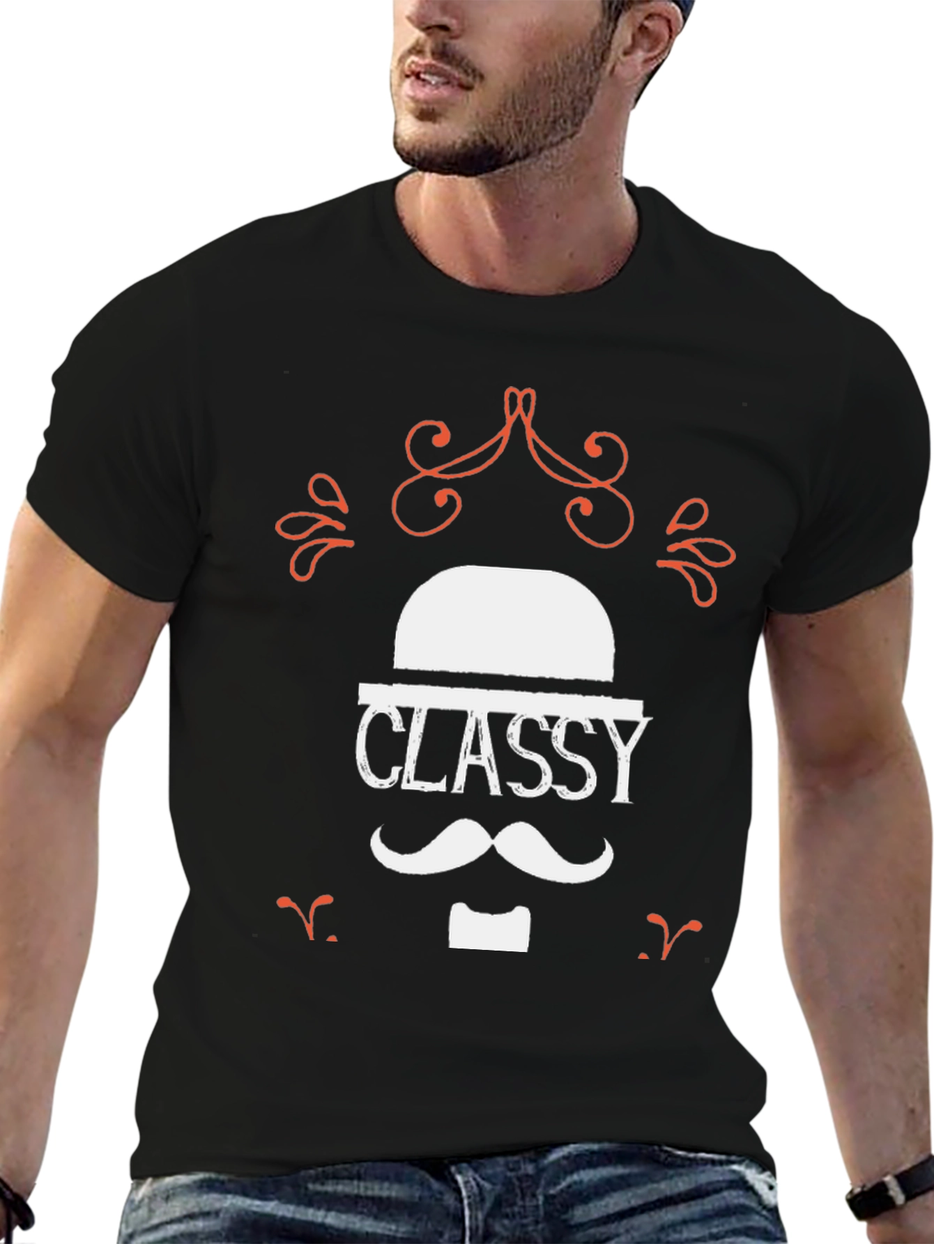 Classy Gentleman Black Graphic Tee