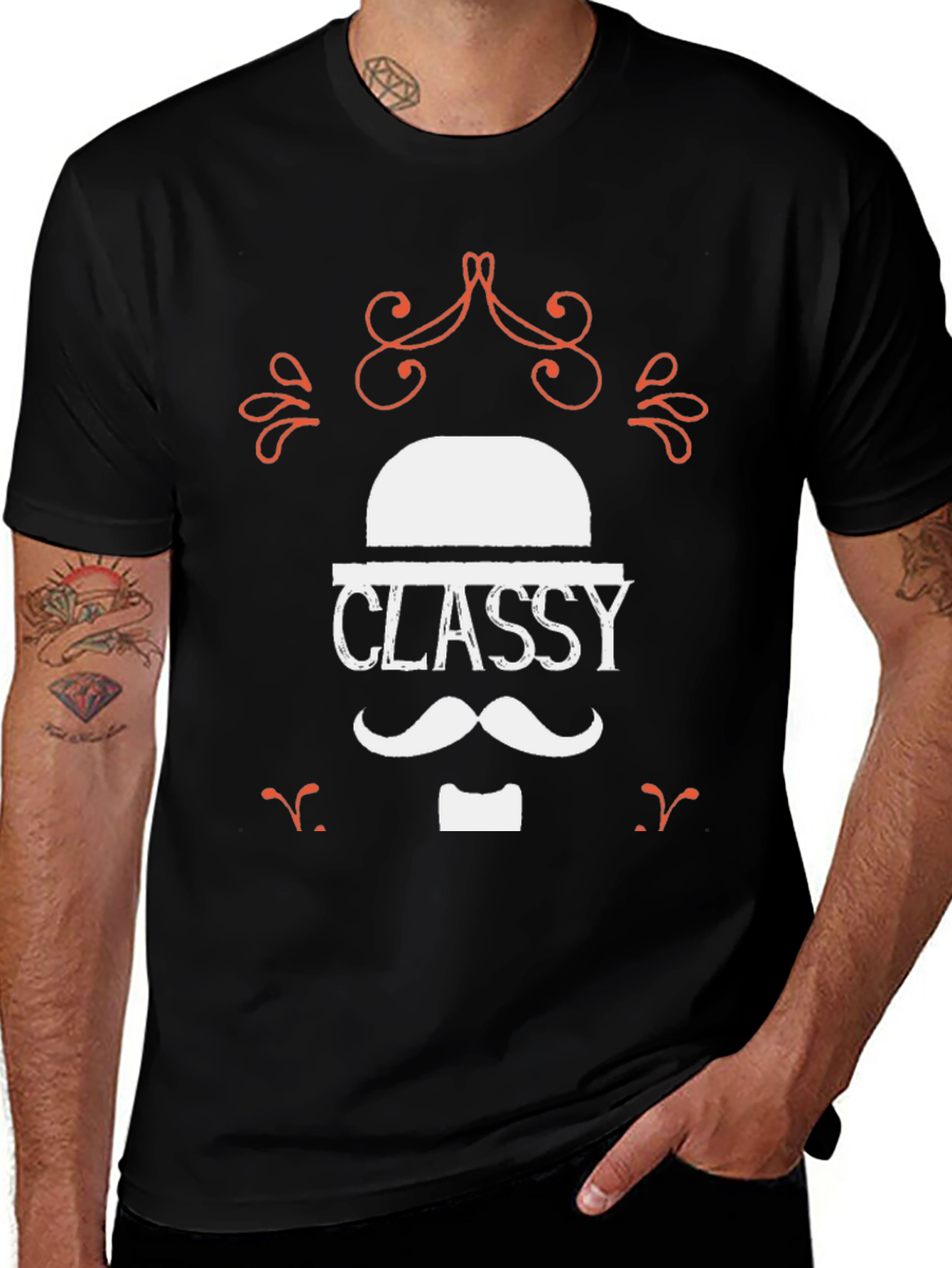 Classy Gentleman Black Graphic Tee