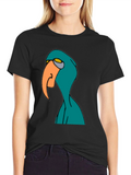 Cartoon Bird Graphic Tee - Mens Black T-Shirt