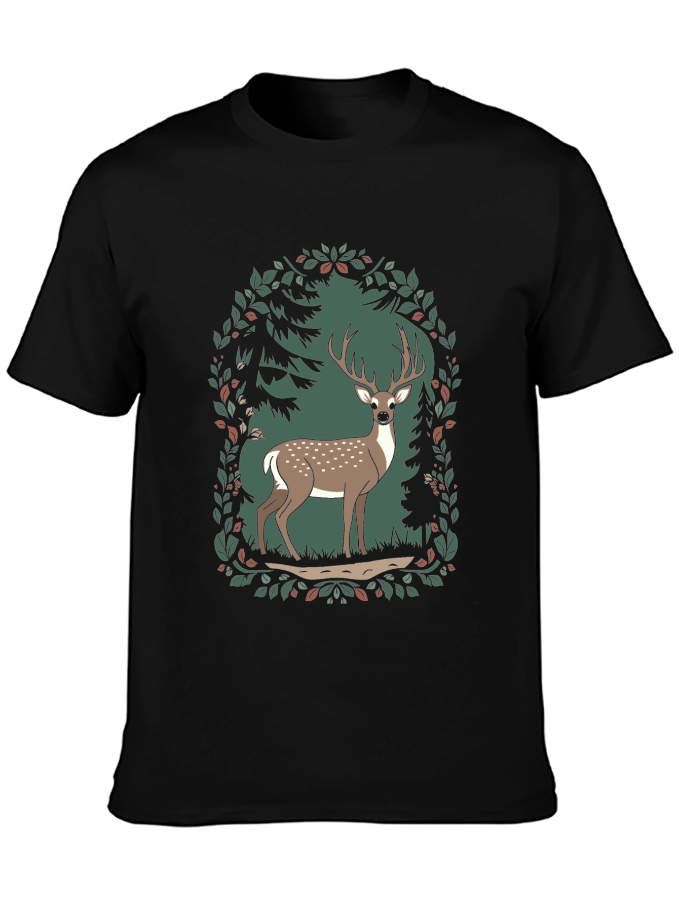 Deer in Forest Graphic Tee - Nature Lover T-Shirt