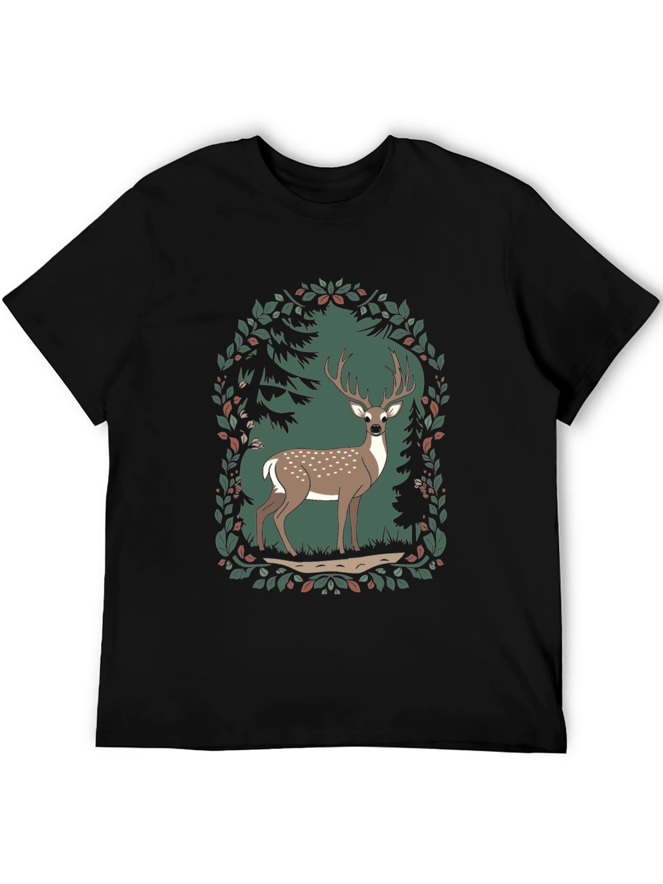 Deer in Forest Graphic Tee - Nature Lover T-Shirt