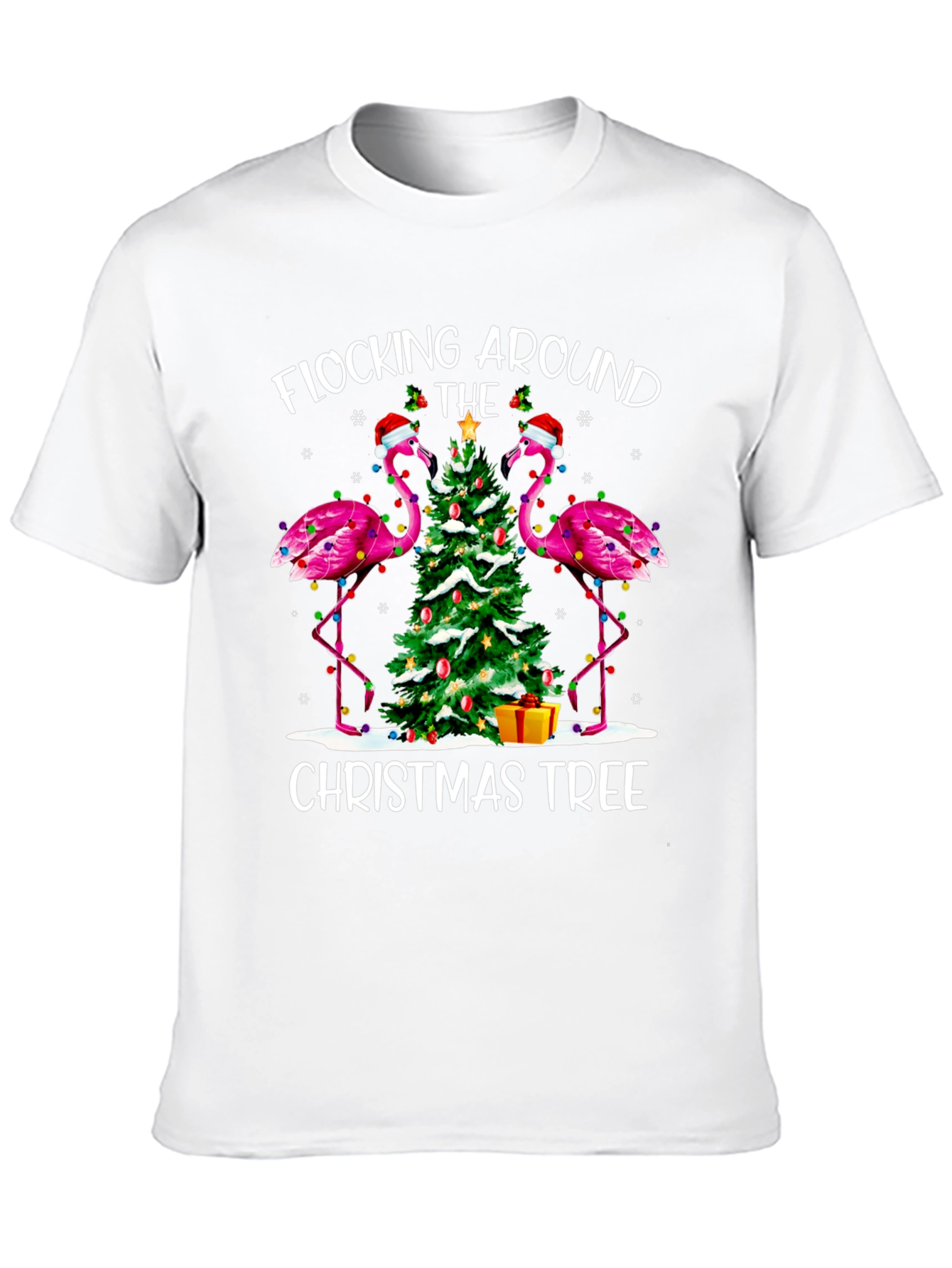Flocking Around Christmas Tree Graphic Tee