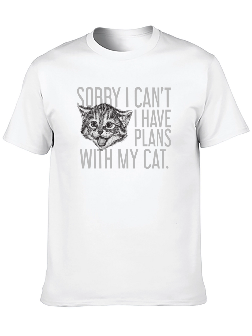 Funny Cat Plans Graphic Tee - Black Cotton T-Shirt