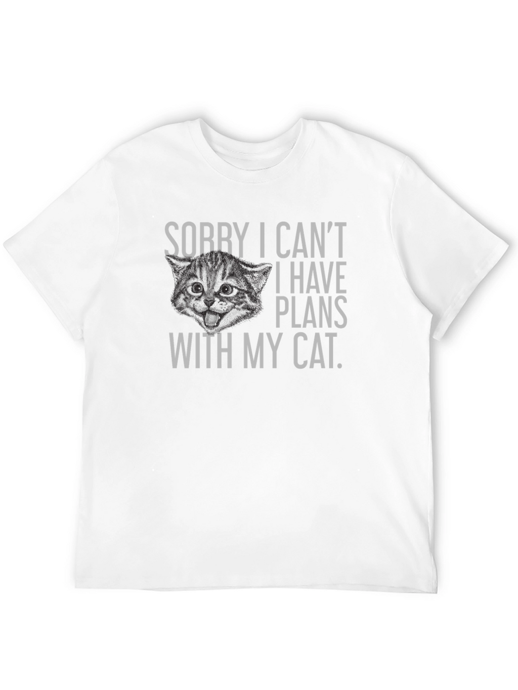 Funny Cat Plans Graphic Tee - Black Cotton T-Shirt
