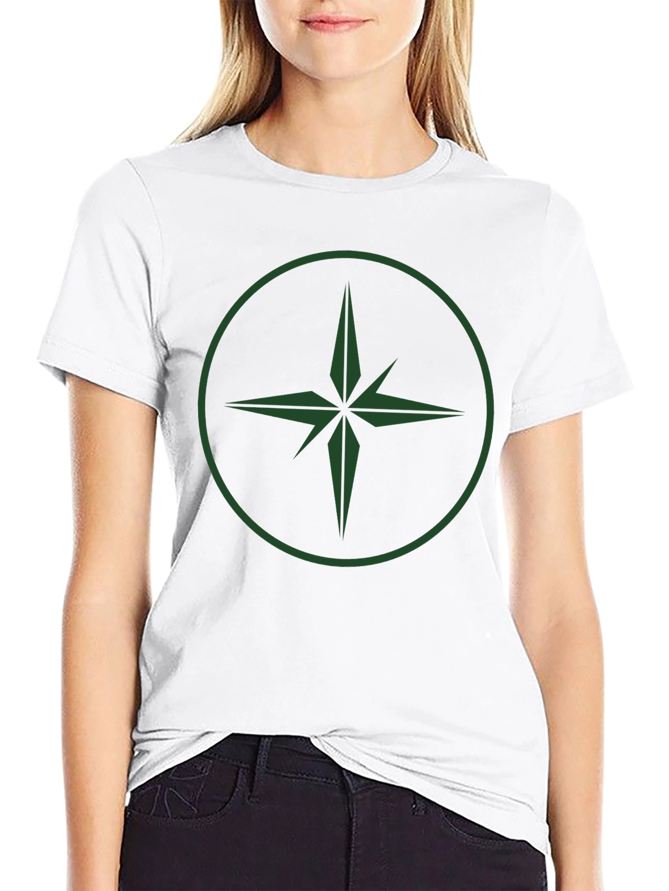 Geometric Compass Graphic T-Shirt - Black