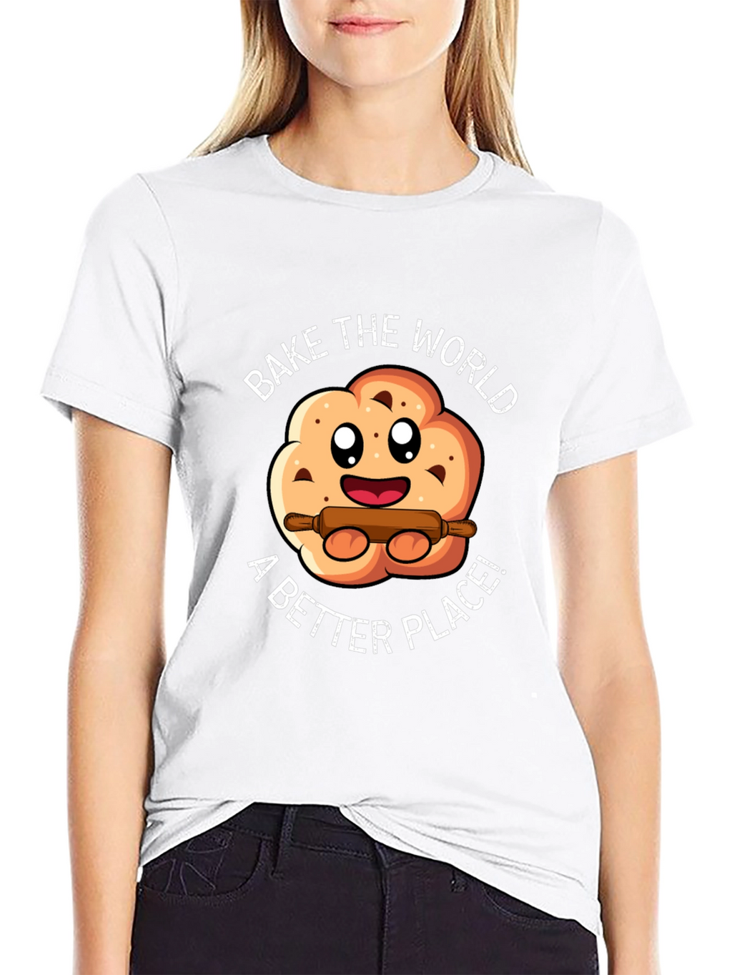 Bake the World T-Shirt - Cute Cookie Design