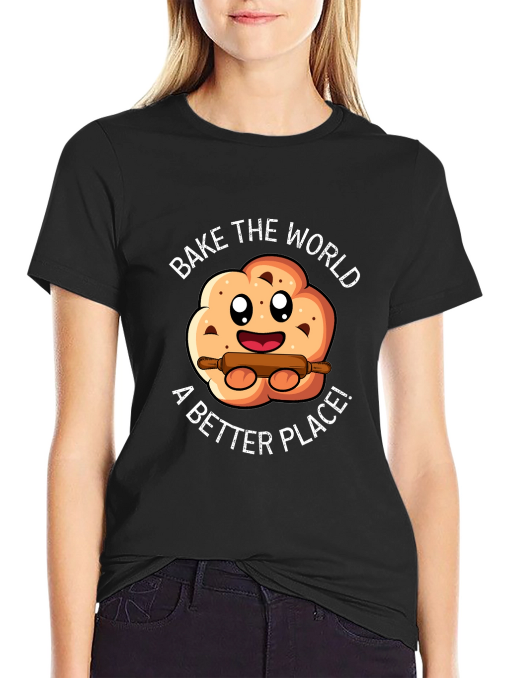 Bake the World T-Shirt - Cute Cookie Design