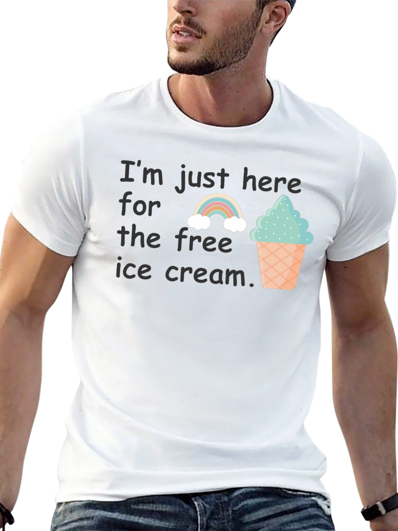 Free Ice Cream Graphic T-Shirt