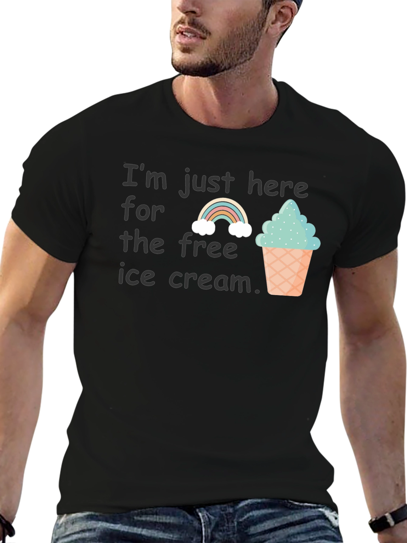 Free Ice Cream Graphic T-Shirt