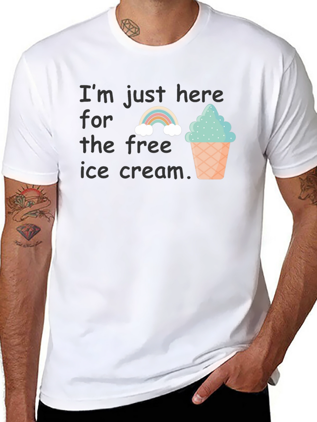 Free Ice Cream Graphic T-Shirt