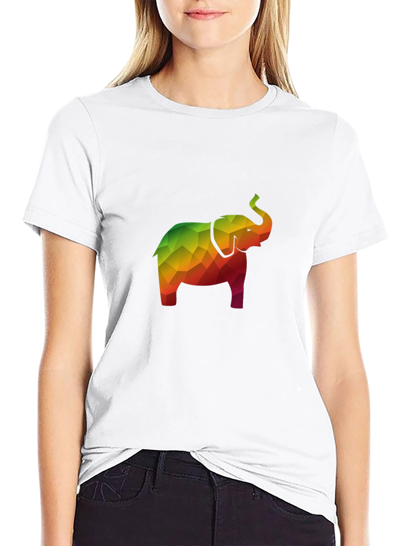 Geometric Elephant Tee - Stylish Mens Black T-Shirt