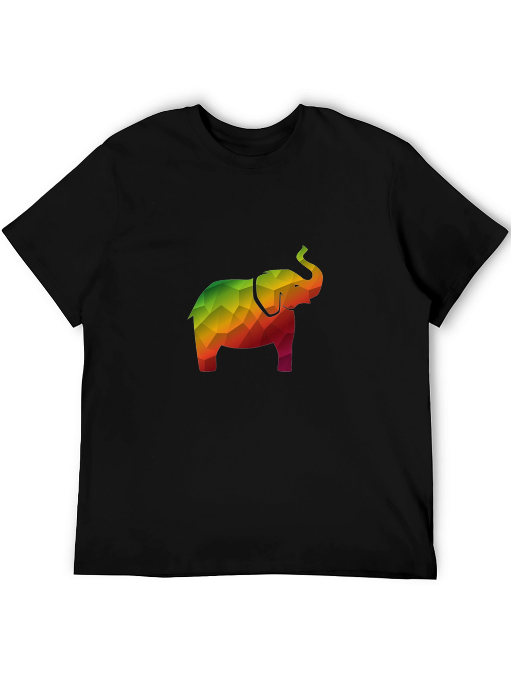 Geometric Elephant Tee - Stylish Mens Black T-Shirt