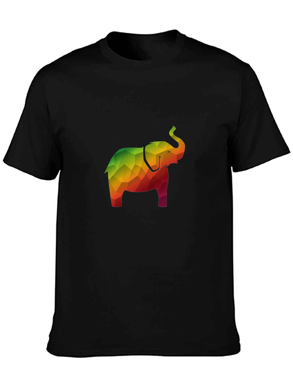 Geometric Elephant Tee - Stylish Mens Black T-Shirt