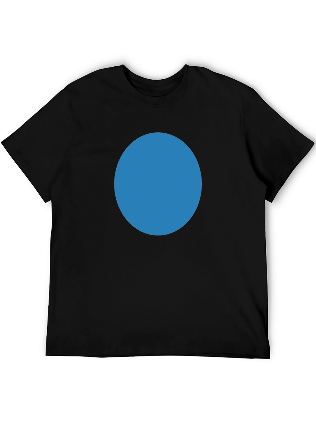 Simple Black T-Shirt with Blue Circle Design