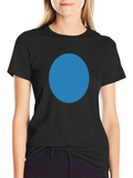 Simple Black T-Shirt with Blue Circle Design