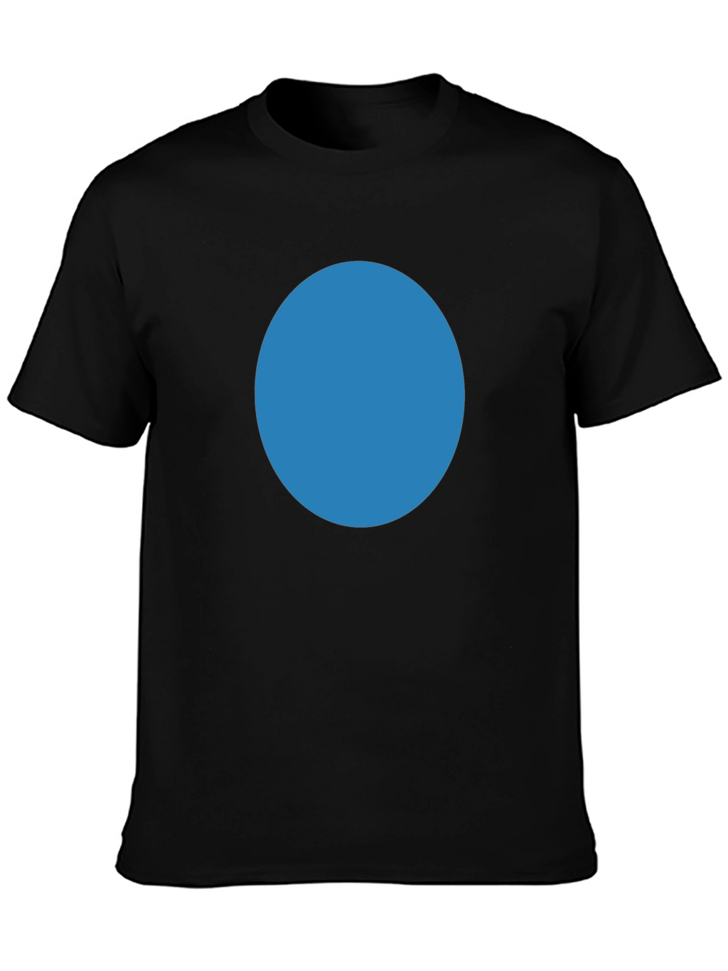 Simple Black T-Shirt with Blue Circle Design
