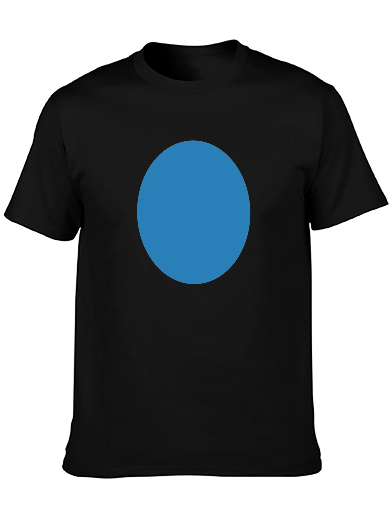 Simple Black T-Shirt with Blue Circle Design