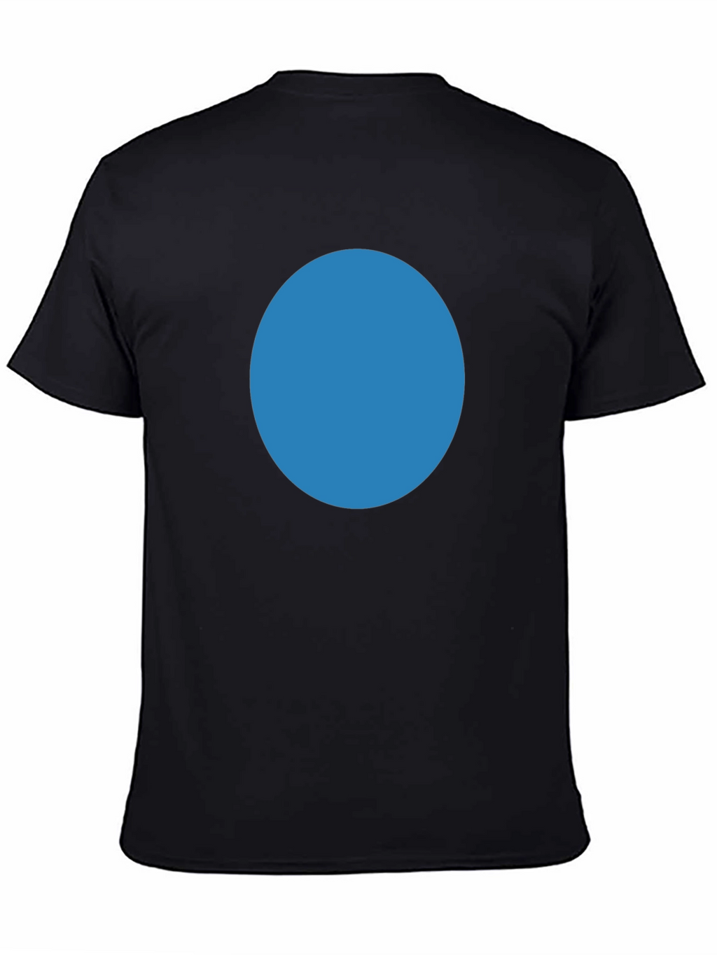 Simple Black T-Shirt with Blue Circle Design