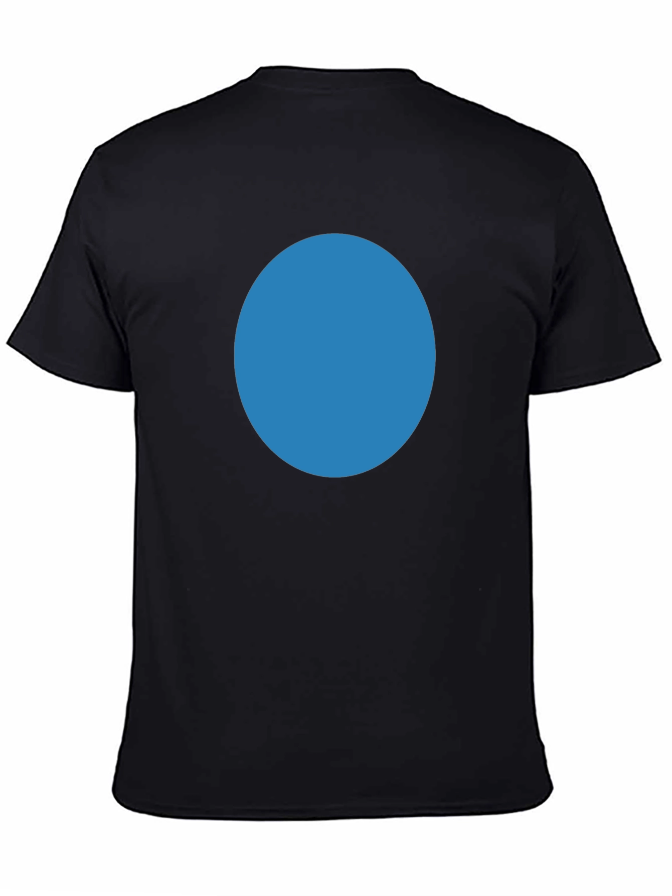 Simple Black T-Shirt with Blue Circle Design