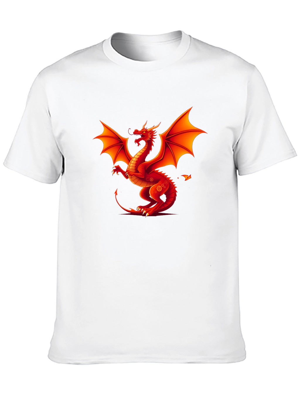 Fiery Dragon Graphic Tee - Black Cotton Shirt