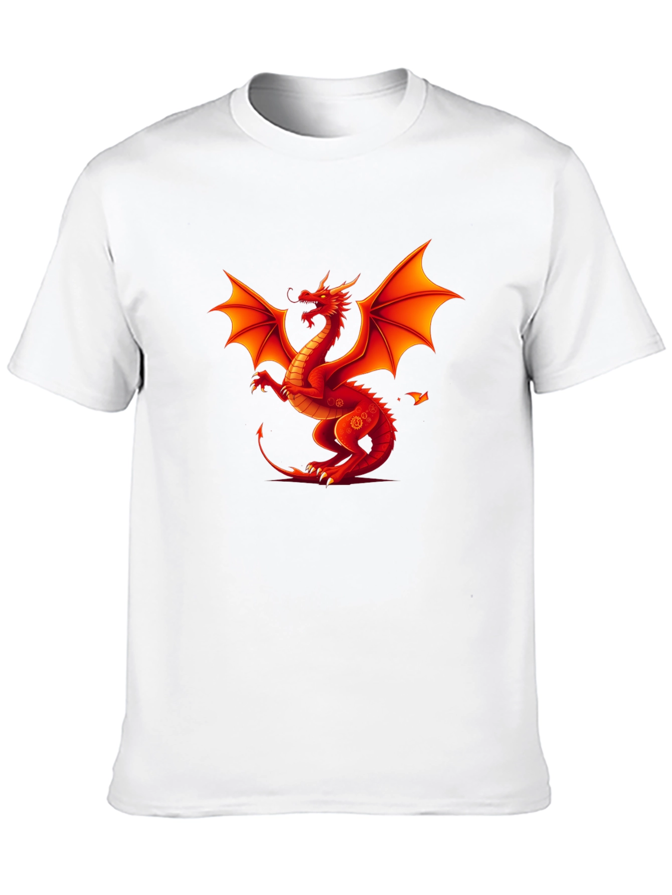 Fiery Dragon Graphic Tee - Black Cotton Shirt
