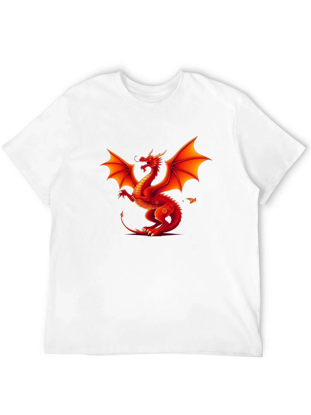 Fiery Dragon Graphic Tee - Black Cotton Shirt