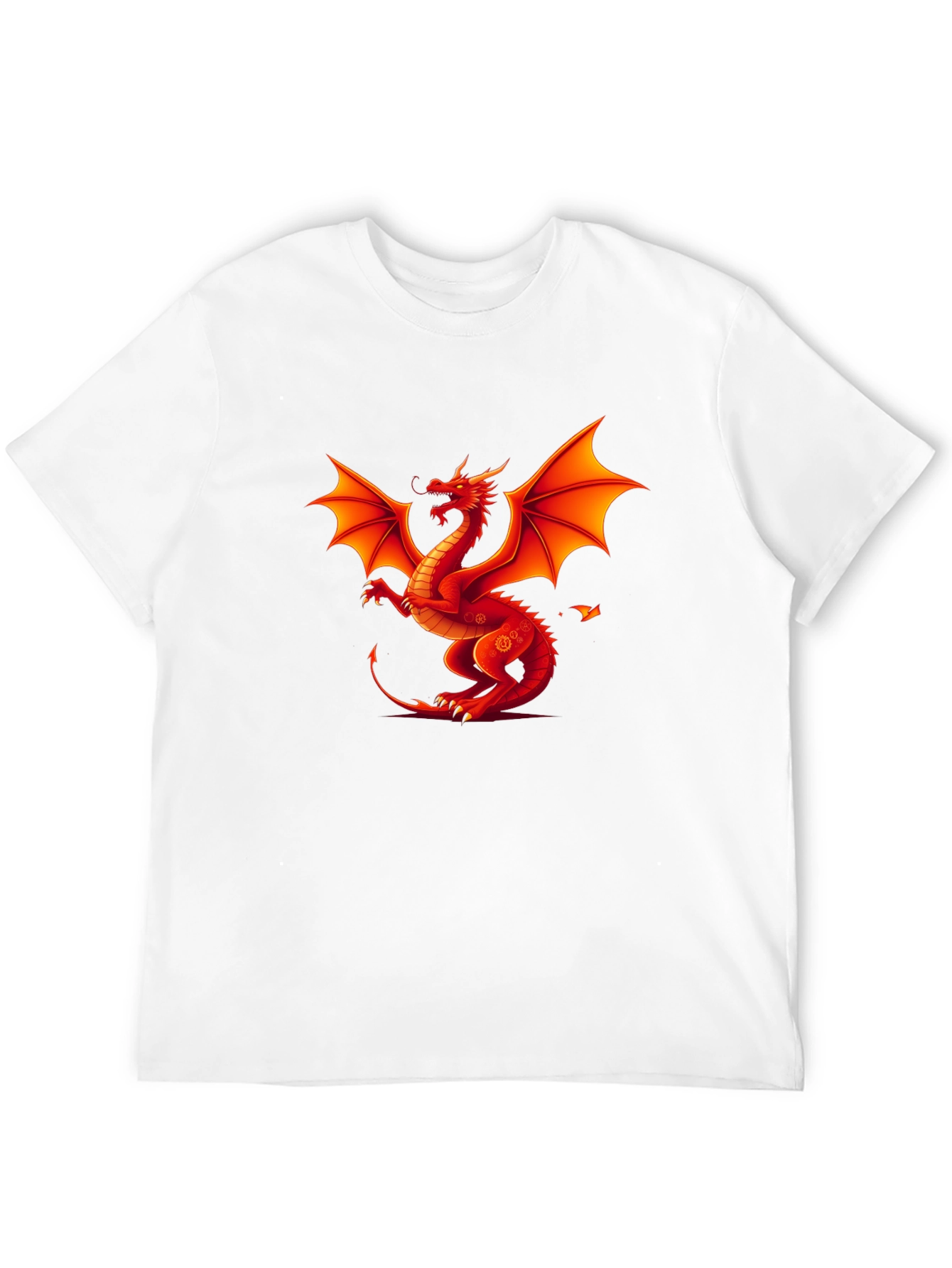 Fiery Dragon Graphic Tee - Black Cotton Shirt