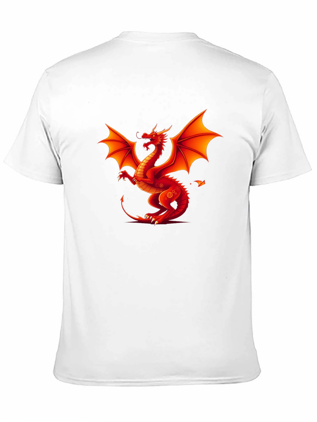 Fiery Dragon Graphic Tee - Black Cotton Shirt